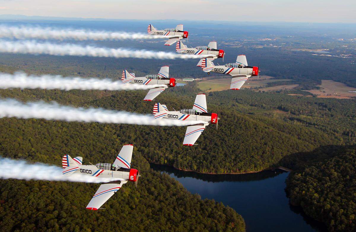 The GEICO Skytypers are a vintage airshow performance squadron. They’ll be part of the MCAS Beaufort Air Show this weekend.