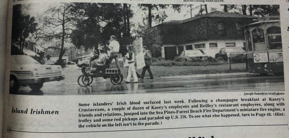 A photo in the March 22, 1983, Island Packet newspaper shows the first Hilton Head St. Patrick’s Day Parade.