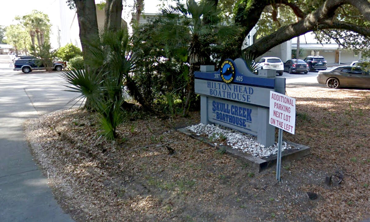 A screen grab of the entrance sign to Hilton Head Boathouse located off of Squire Pope Road on Hilton Head Island.