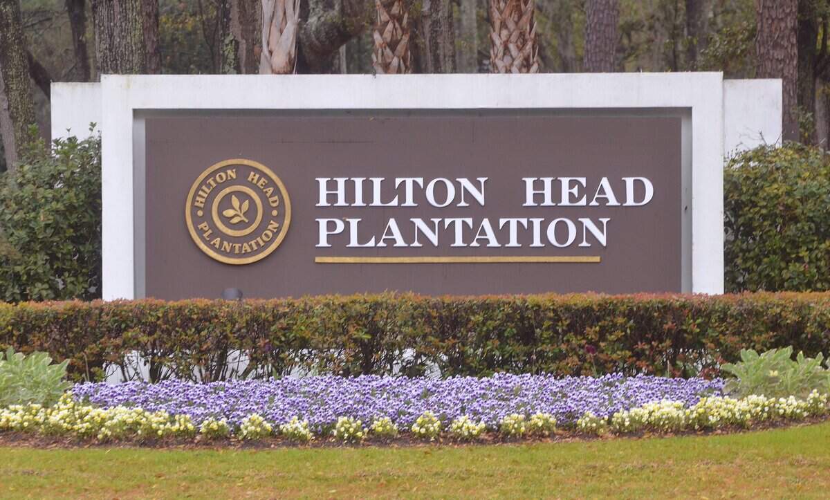 The Hilton Head Plantation sign on William Hilton Parkway.