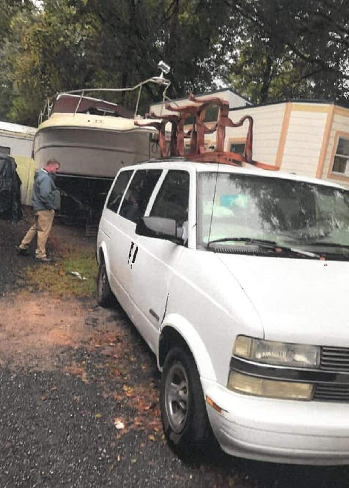 A boat on Tad Segars’ property where a man was living and paying rent. The structure is not approved and Segars faces $7,000 in fines because of other unsafe or non-compliant buildings on his land.