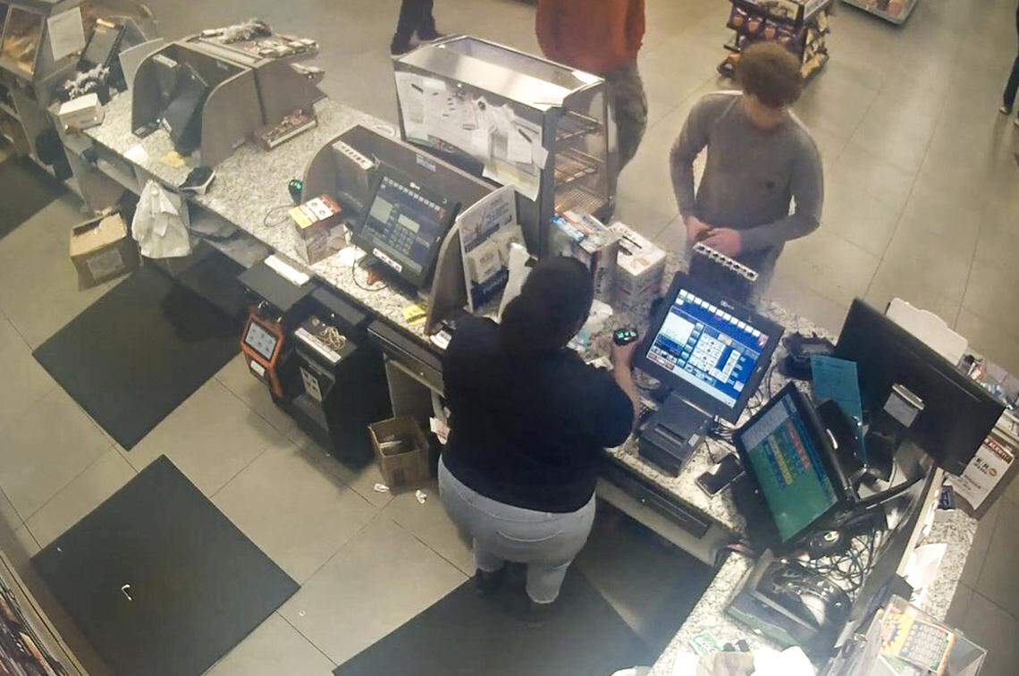 In this Feb. 23, 2019 still from video surveillance, law enforcement says Paul Terry Murdaugh purchased alcohol and cigarettes using his brother’s identification at a Parker’s gas station on S.C. 170 in Ridgeland, S.C.