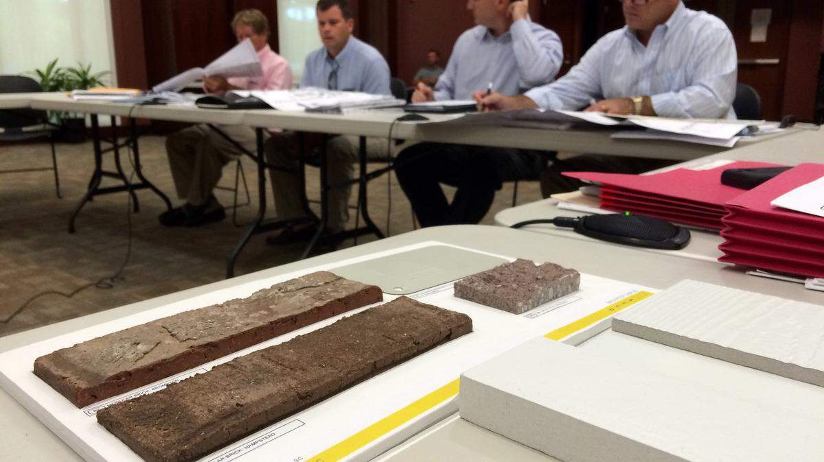 Members of the Beaufort County Design Review Board comment July 8, 2015, on proposed materials for a redevelopment of the former site of the Grayco Building Center on U.S. 278 in Bluffton.