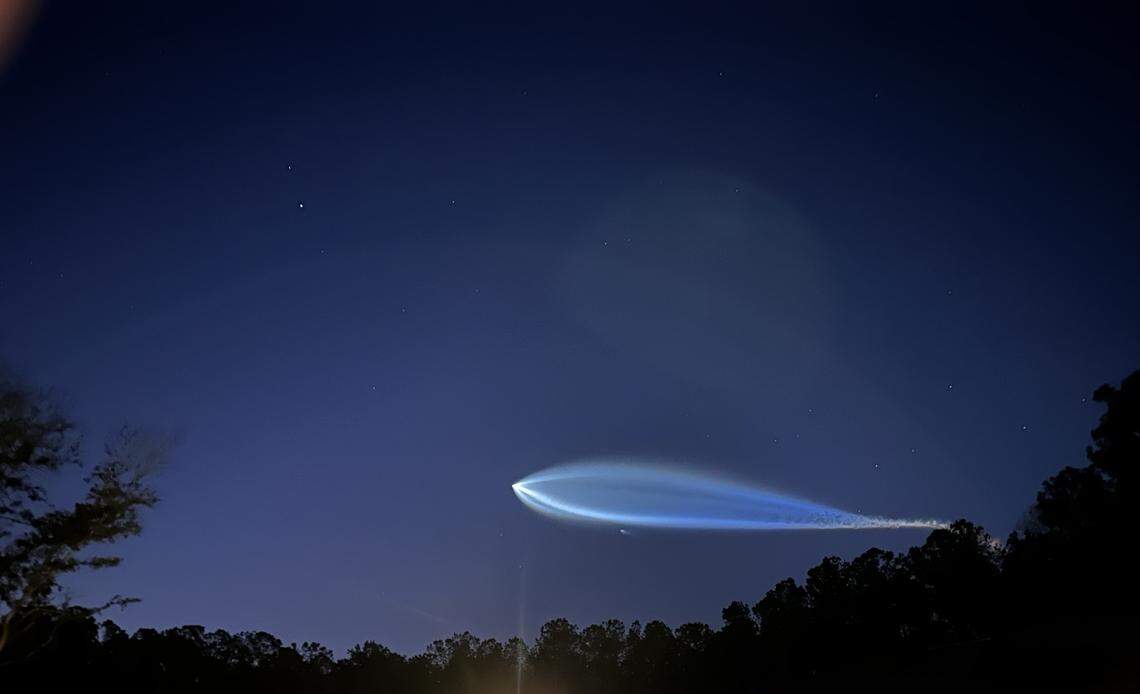 Susan Perren shared this photo she took of a SpaceX rocket visible from Bluffton around 6 a.m. on Wednesday, March 4, 2026.