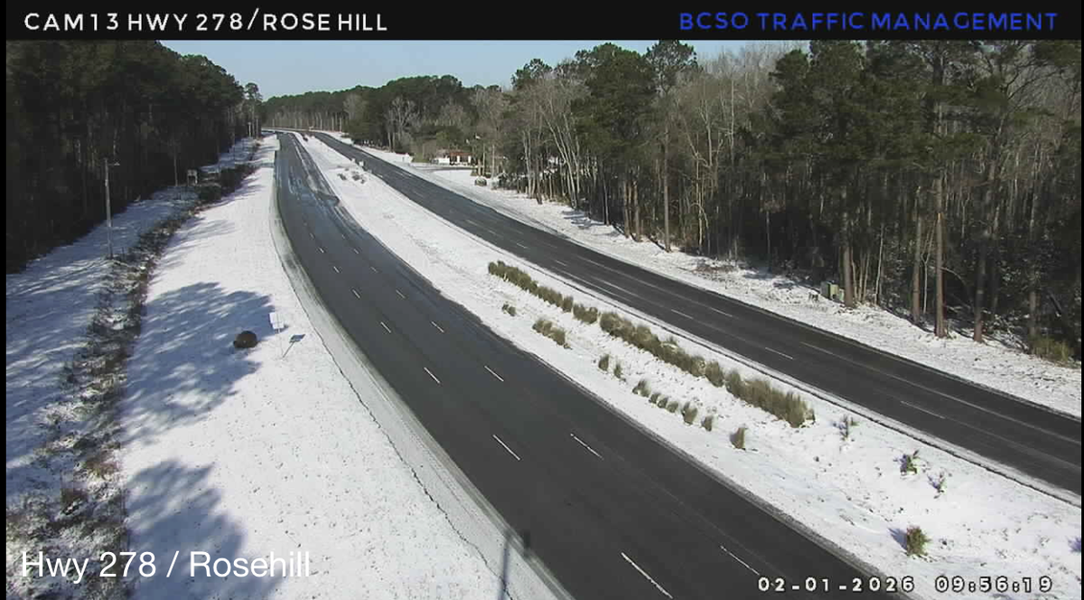 Highways across Beaufort County appeared mostly clear of snow and ice but around 9 a.m. on Feb. 1, 2026, as snow plows with the South Carolina Department of Transportation continued to patrol the area. Still, local police advised drivers to avoid travel if possible.