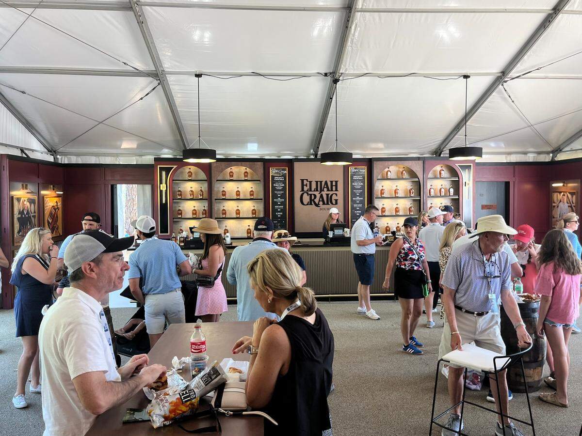Elijah Craig display at the 9th hole concessions on April 17 at the 2025 RBC Heritage Presented by Boeing