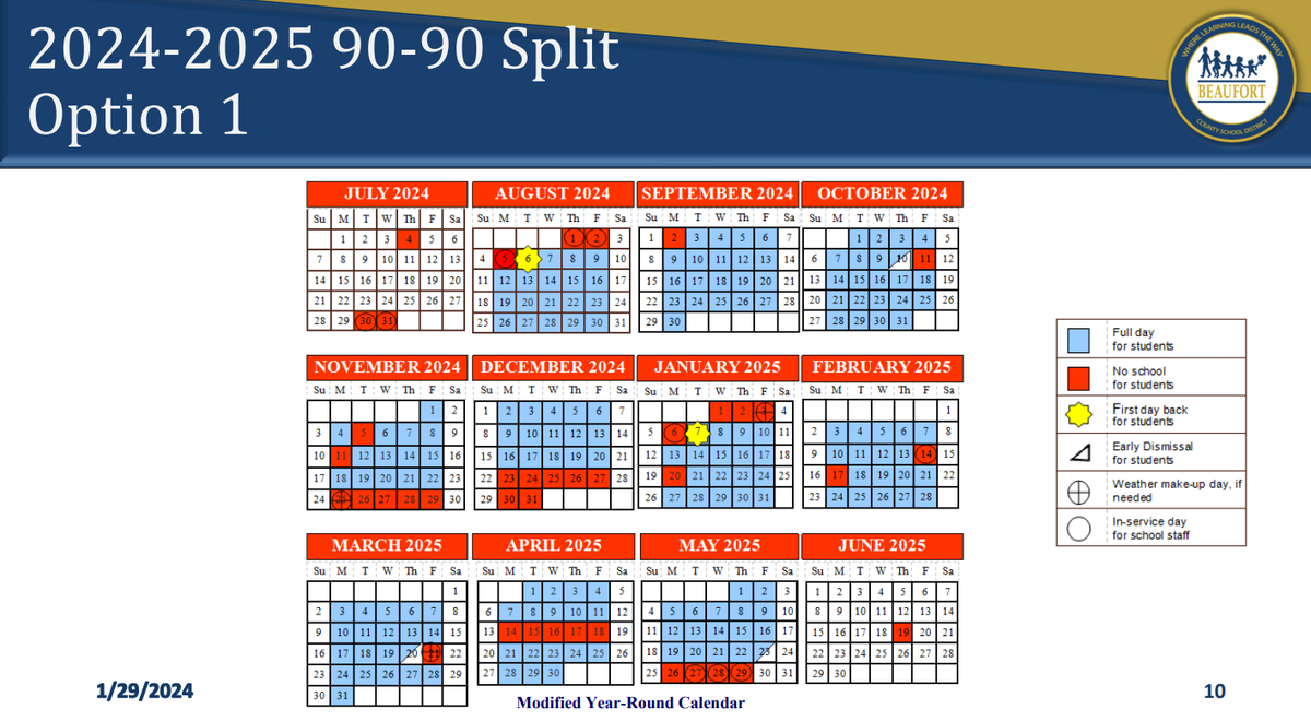 Option one for Beaufort County’s 2024-25 school year.