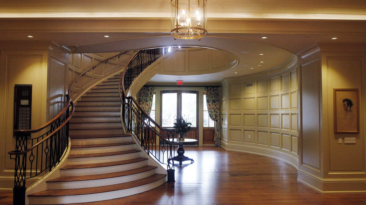 A newly constructed staircase seen in the Harbour Town club house on March 24, 2015.