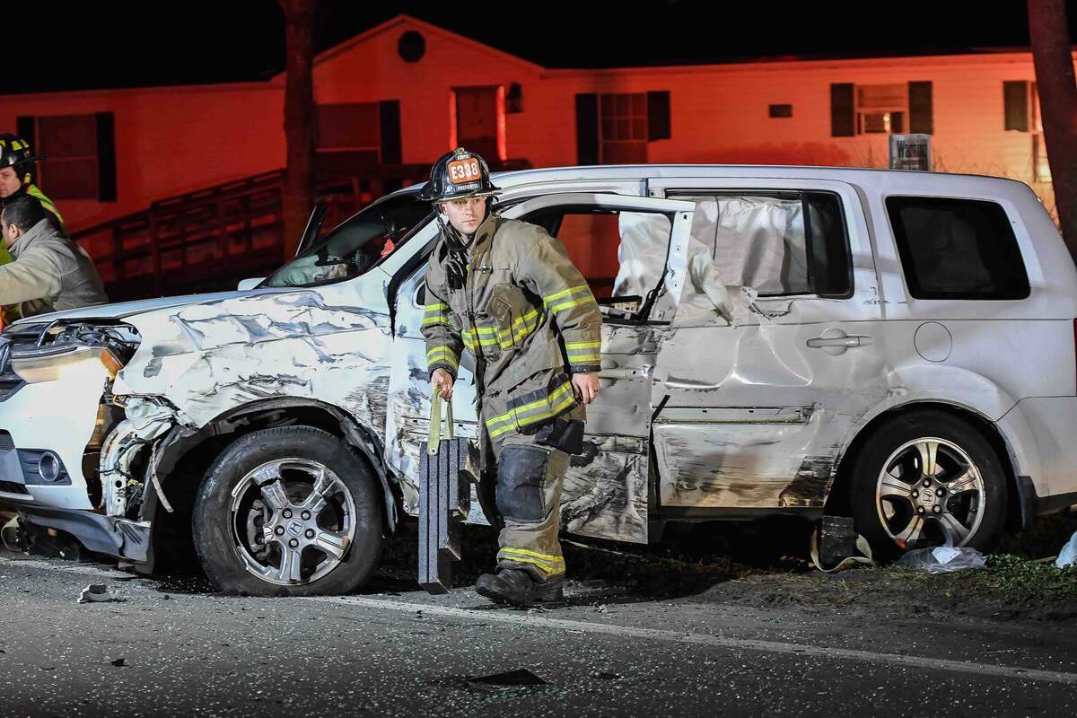 Bluffton Fire responds to the three-vehicle crash on May River Road in Bluffton Jan. 17. Pictured is the Lozano Family’s 2012 Honda Utility Vehicle, which was totaled in the crash.