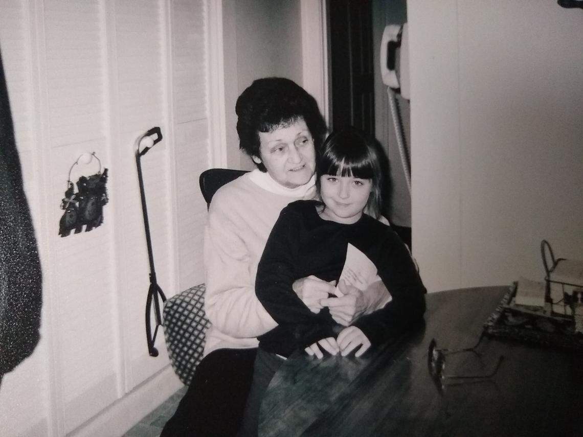 Savana Boysworth, right, sits with her grandmother, Dorothy “Dot” Boysworth, as a child.