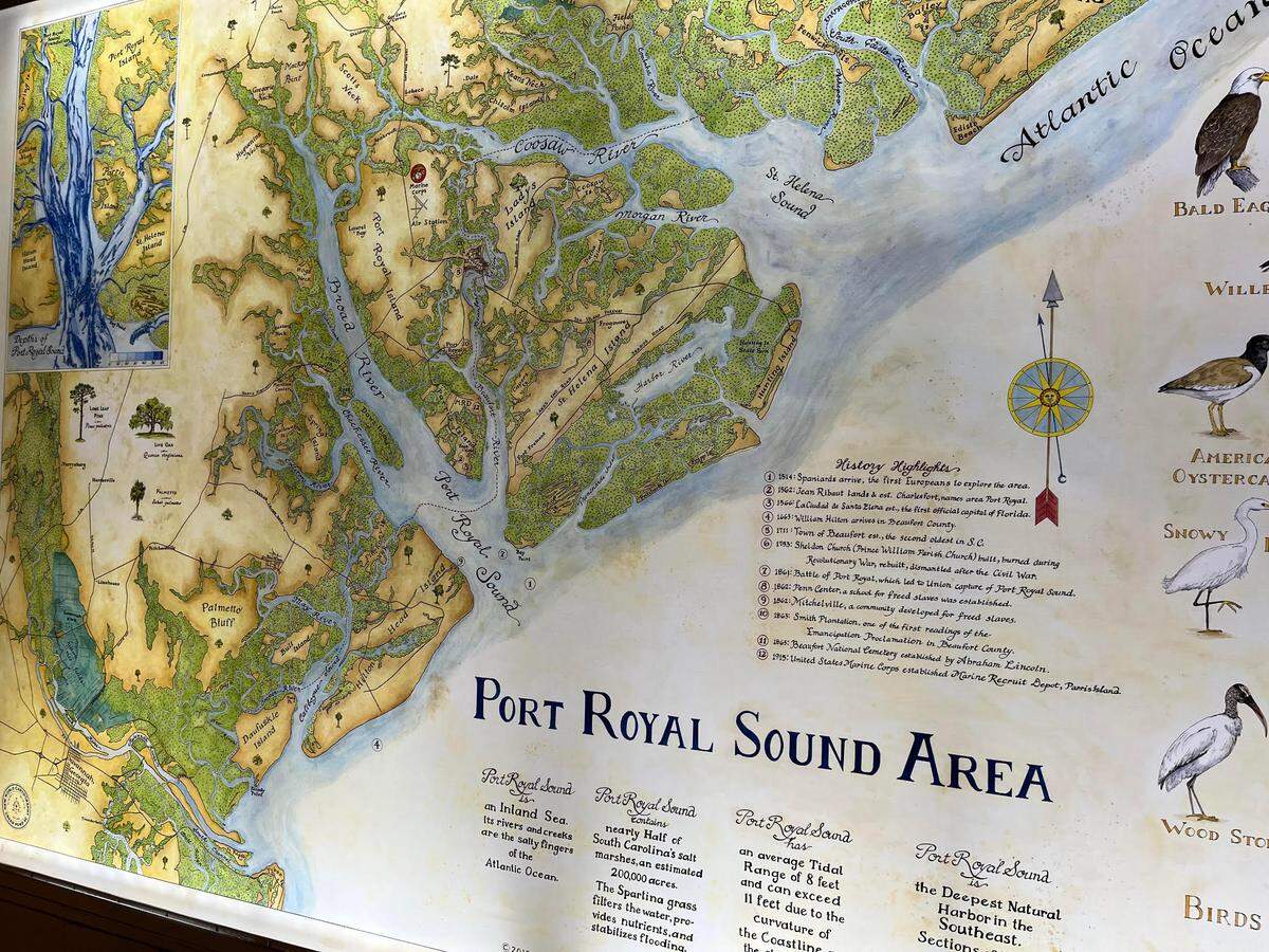 Port Royal Sound is an ocean channel between Beaufort and Hilton Head Island feeding vast expanses of salt marsh and stretching far inland to parts of Jasper County.