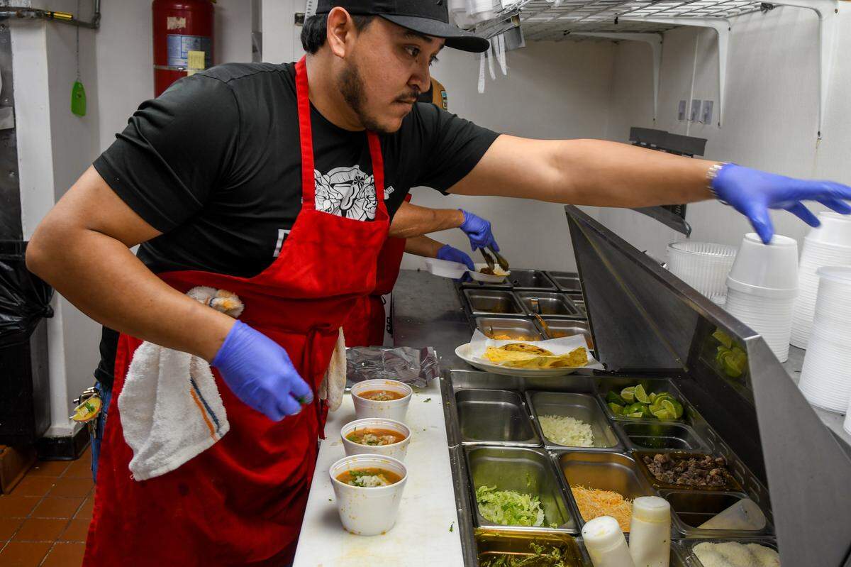 Kitchen staff prepare food at Pedro’s Tacos on Nov. 22, 2024, is currently open seven days a week and is located on Ribaut Road in the Town of Port Royal.