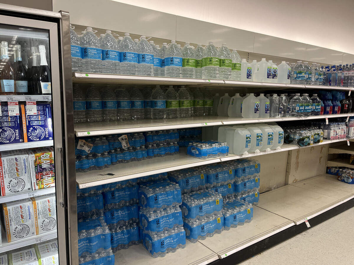 The water aisle at the Bluffton Target remains stocked after ongoing issues with discolored water in the area.