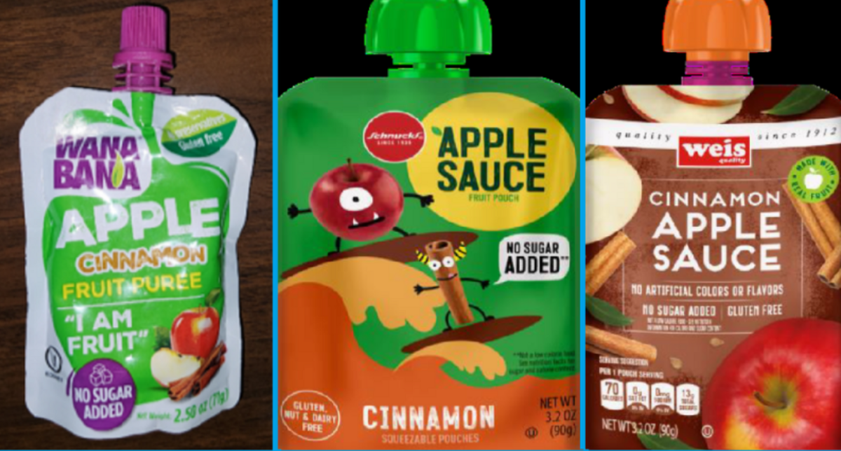 The U.S. Food and Drug Administration warns not to eat these brands of recalled apple cinnamon fruit pouches. Its investigation is ongoing.