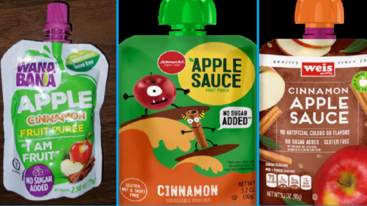 The U.S. Food and Drug Administration warns not to eat these brands of recalled apple cinnamon fruit pouches. Its investigation is ongoing.