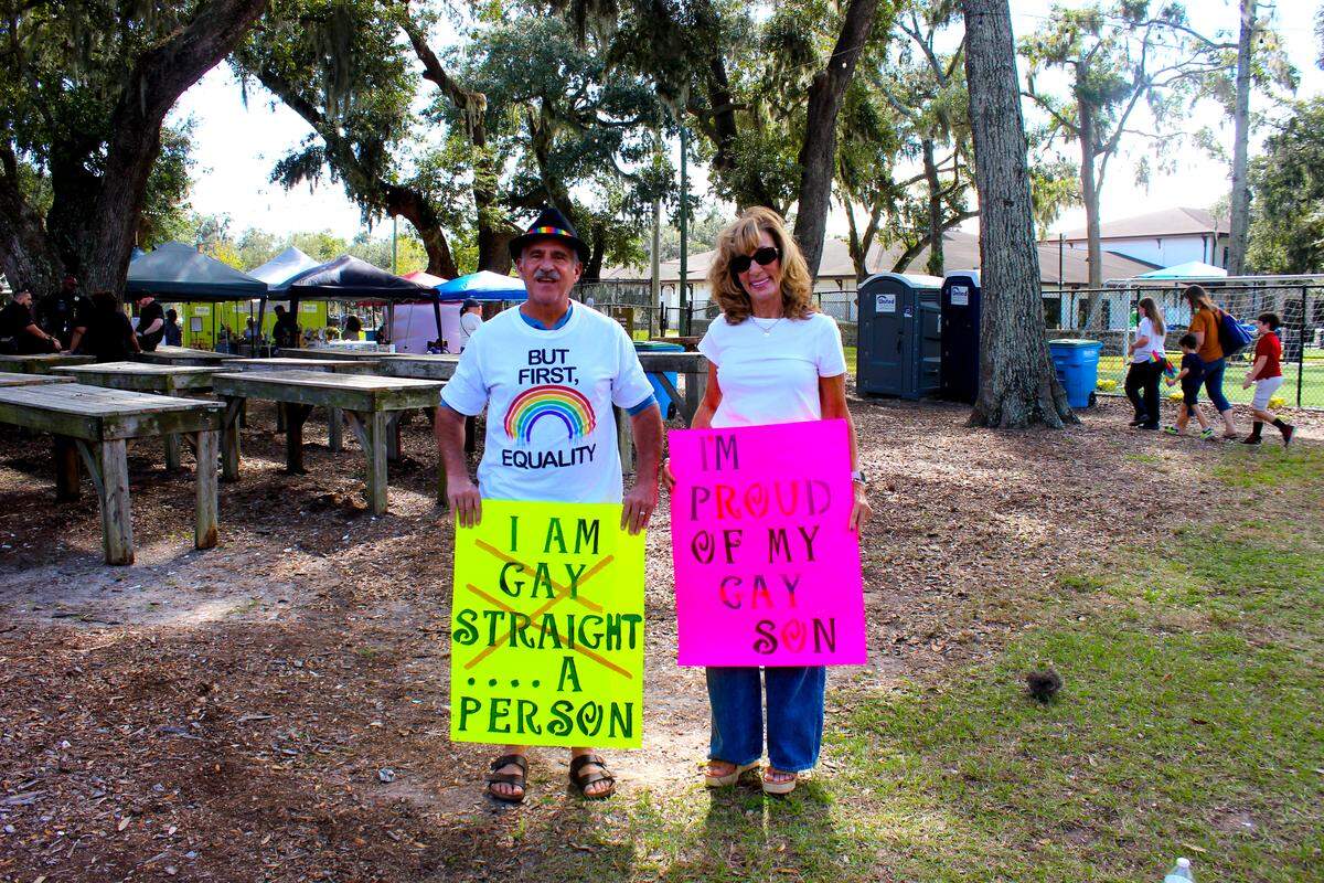 Bluffton locals Jeff Weldon, 64, and Cindy Weldon, 70, showed up to Lowcountry Pride as allies to the LGBTQ community. Their son, who is gay, lives in Indiana. “We’re proud of our son and his husband,” Ms. Weldon said.