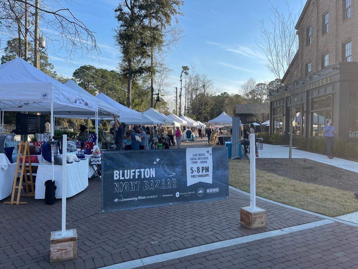 Some popups are hosted at local businesses such as the Bluffton Night Bazaar at Burnt Church Distillery. Monthly markets also are located at city and town parks for consistency, such as Bluffton at Buckwalter Park Place, and now Live Oaks Park in Port Royal.