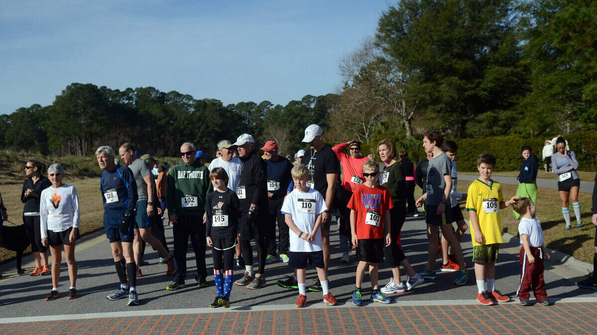 About 100 runners and walkers participated in the 4th Annual Resolution 5K Race on Jan. 17, 2015, at Dataw Island.  Proceeds benefit LowCountry Habitat for Humanity and the money raised in 2015 was specifically earmarked to build a house sponsored by Dataw Island residents.