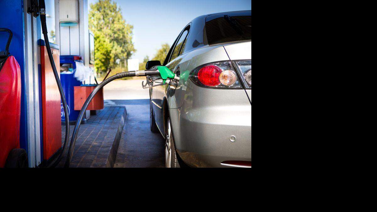 Car at fuel pump