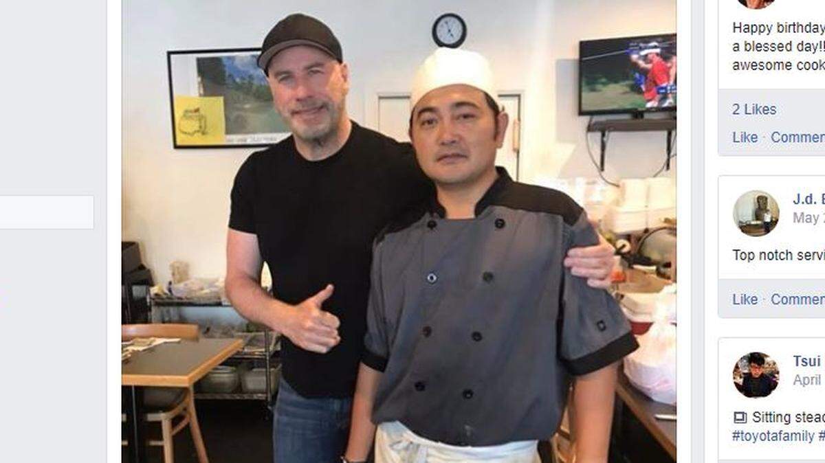 John Travolta made a stop at Hirano's Japanese restaurant in Savannah, according to a Facebook post Tuesday, May 29, 2018.