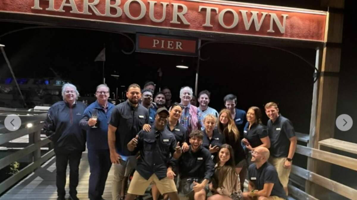 Bill Murray and the staff at The Quarterdeck on Hilton Head.