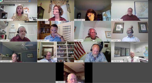 A screenshot of the Oct. 5 special Beaufort County Council meeting
