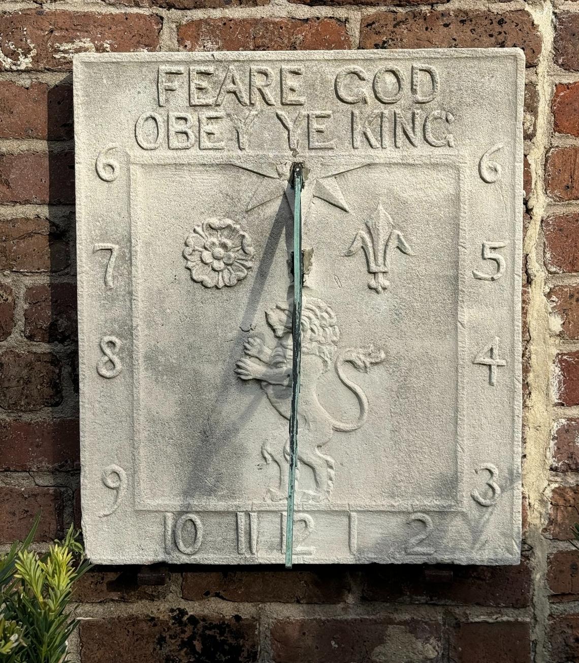 Sundial at the Richmond Plantation property in Berkeley County, SC