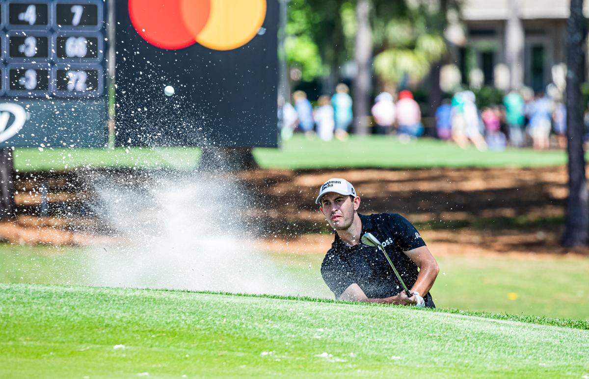 Patrick Cantlay on the 7th hole during the second round of the RBC Heritage Presented by Boeing on Friday, April 15, 2022 at Harbour Town Golf Links in Sea Pines on Hilton Head Island.