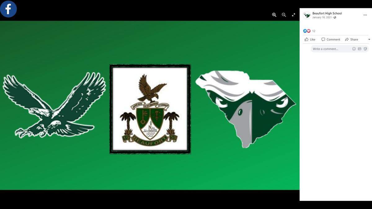 A motion to switch an emblem on Beaufort High School’s football field from a close-up of the animal’s face to its original flying eagle, a symbol that has significance for the school’s history, was denied in Tuesday night’s school board meeting.