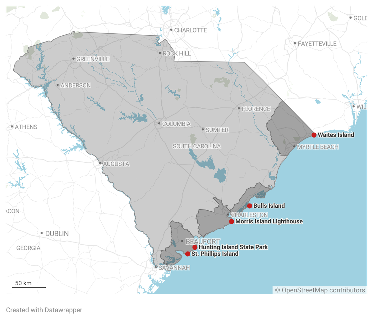 Five South Carolina sea islands to visit.