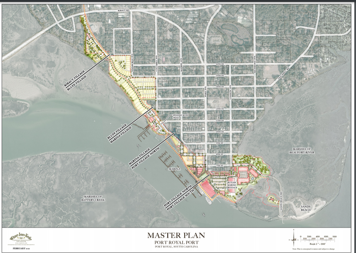 About two miles of waterfront is proposed for redevelopment in Port Royal.