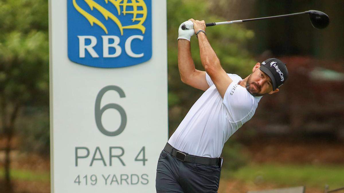 Brian Harman tees off on hole 6 during the first round of the RBC Heritage Presented by Boeing at Harbour Town Golf Links on Thursday, April 13, 2023 in Sea Pines on Hilton Head Island.