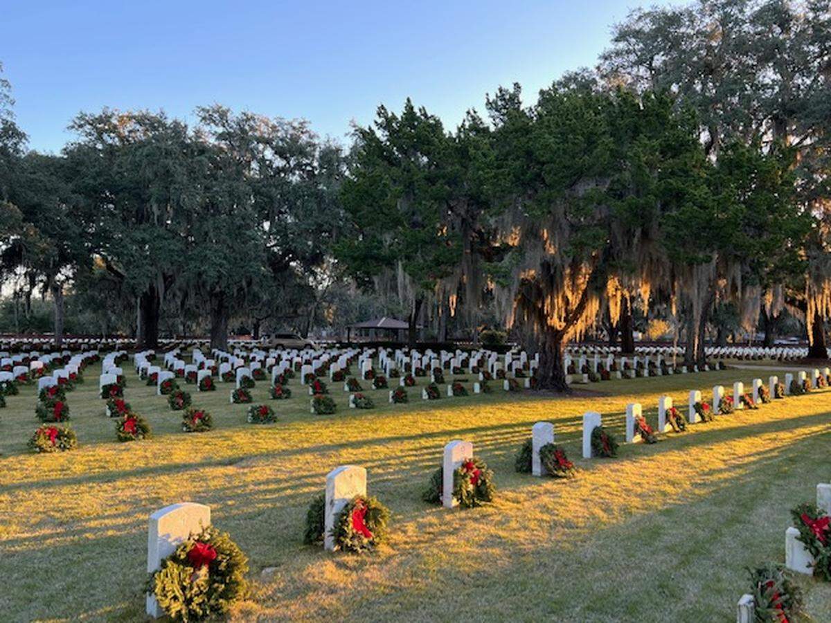 Wilson McElveen of Beaufort shared this photo of the Beaufort National Cemetery decorated with Wreaths Across America remembrance wreaths, which were placed on veterans’ headstones in December. 