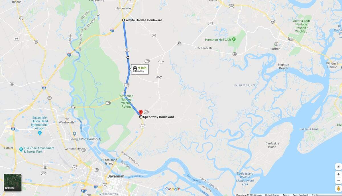 The area affected by upcoming paving work on U.S. 17