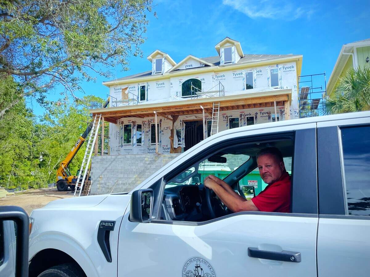 Hilton Head Code Enforcement Officer Todd McNeill visits a neighborhood on Hilton Head Island to address parking concerns on September 26, 2025.