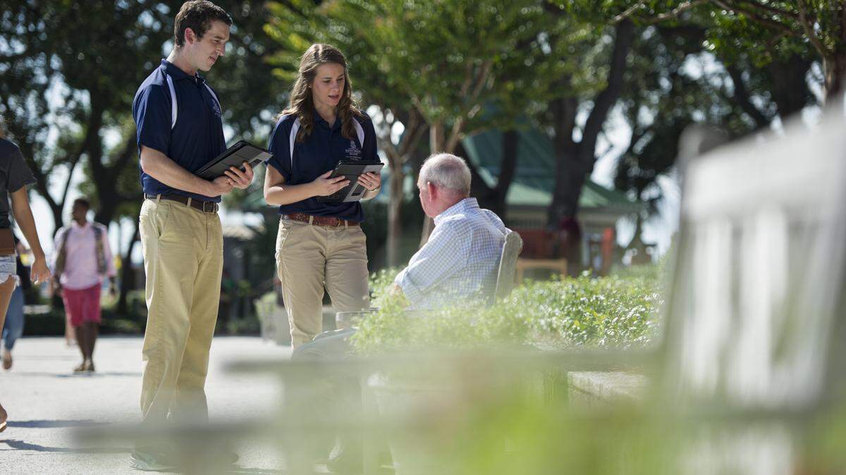 USC Beaufort Hospitality Management students conduct tourism research on Hilton Head Island in this photo provided by the school.