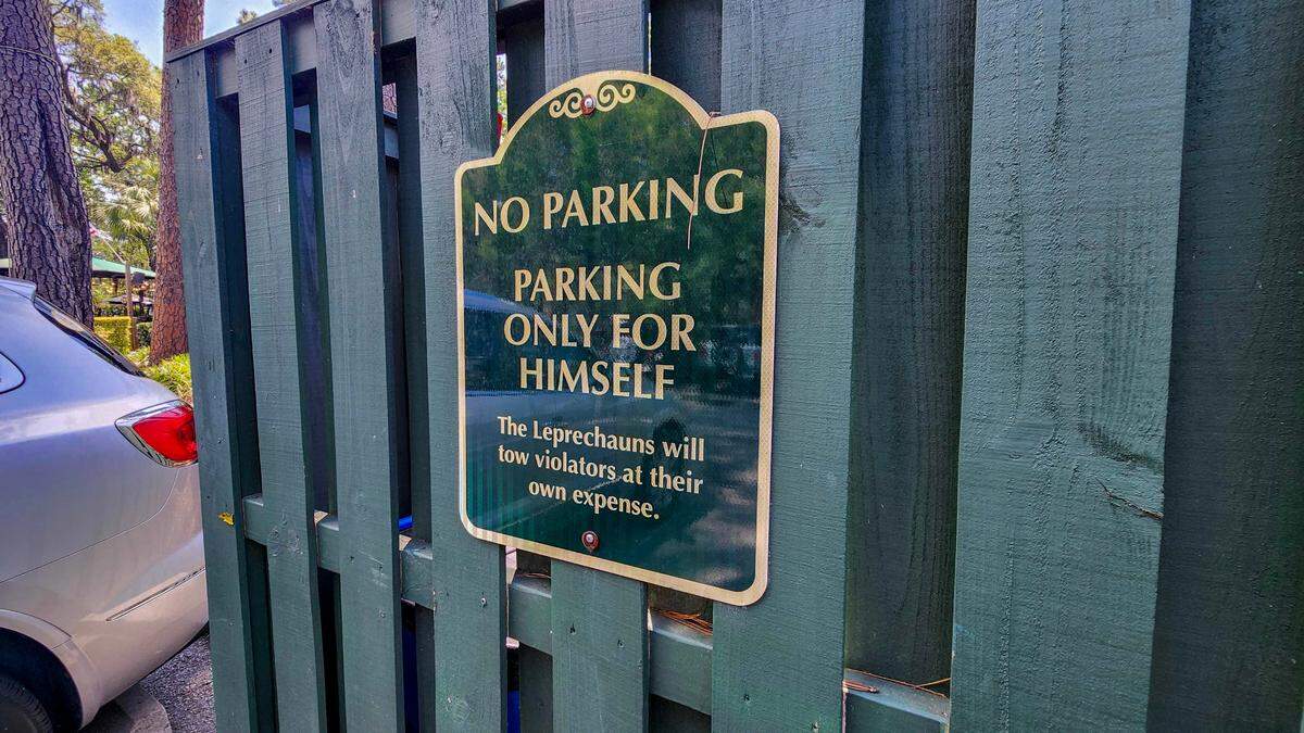 A parking place remains empty on May 8, 2025, reserved for Tom Reilley at his restaurant Reilley’s Grill & Bar on Hilton Head Island.
