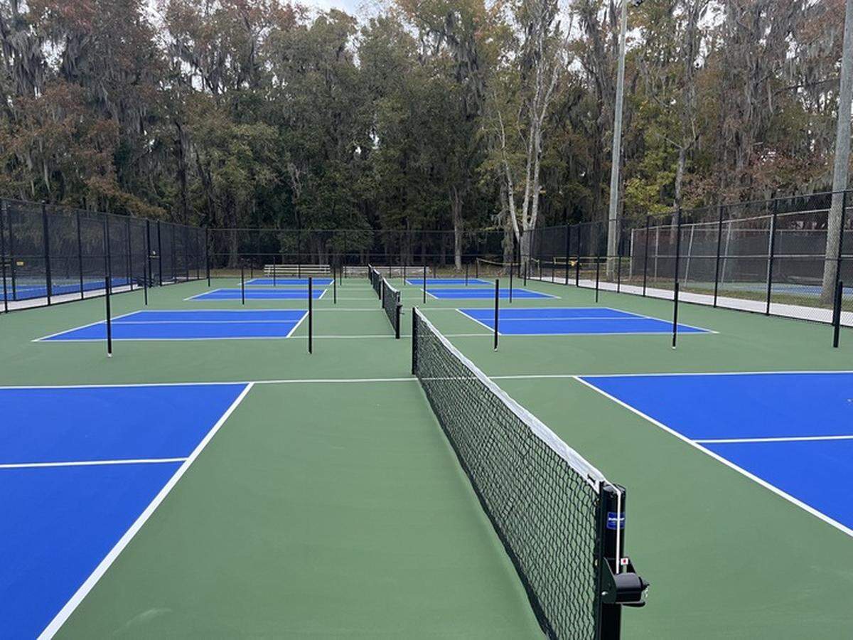 Four new pickleball courts are nearing completion at Southside Park in Beaufort.