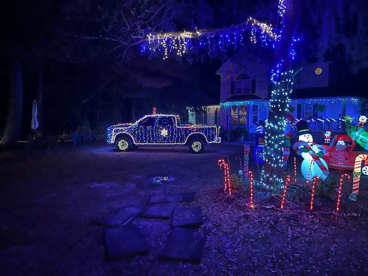 Bam’s Sleigh fits right in as part of holiday decorations. The Sheldon man has been lighting up vehicles for 20 years.
