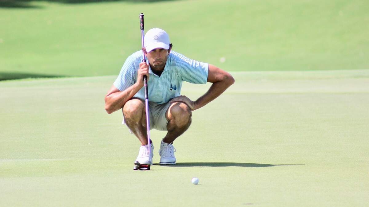 Stewart Hagestad looks over a putt in the second round of the Players Amateur on Friday, July 12, 2019.