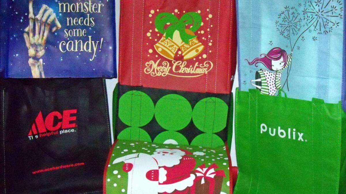 These cloth bags stand ready to replace the now banned plastic bags.