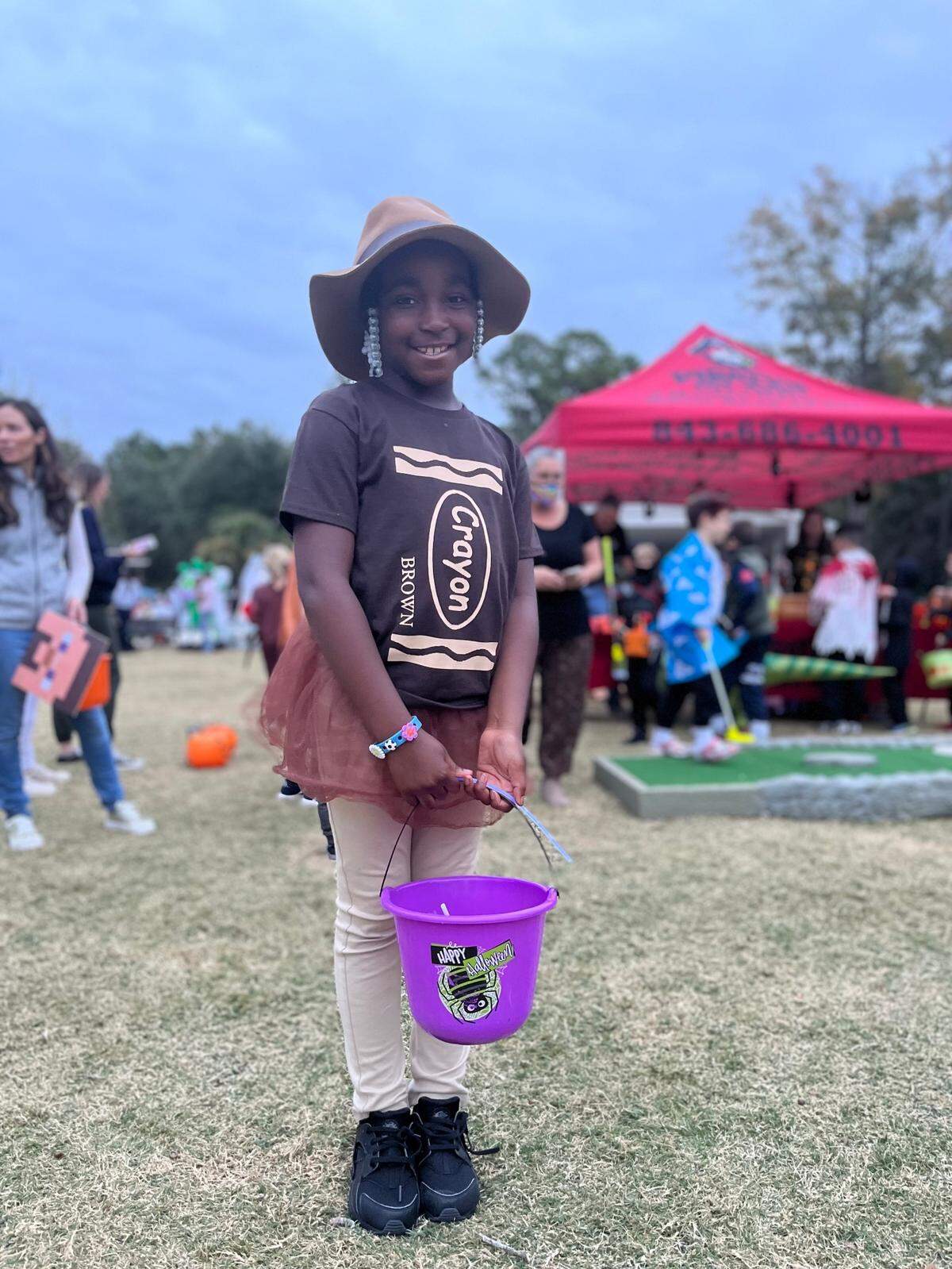 Chantel Williams, 8, was dressed as a brown crayon from her favorite book, “The Day the Crayons Quit.”