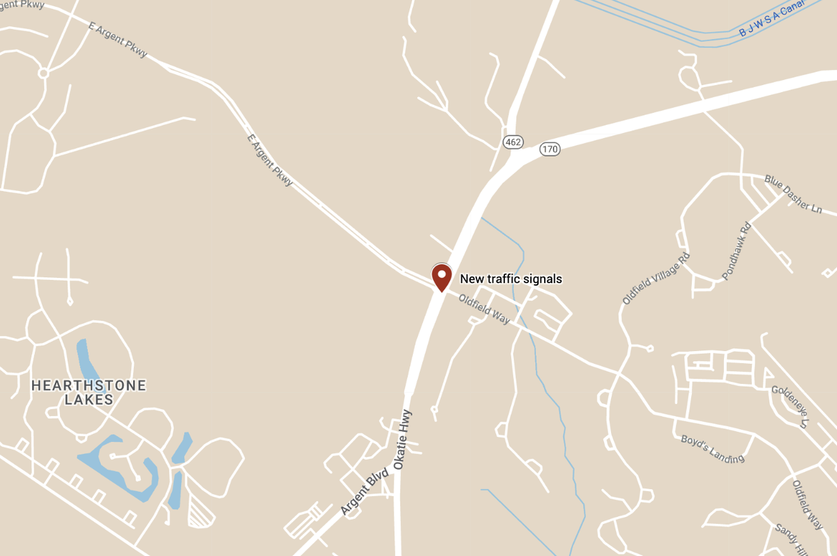 New stoplights are set to activate early this month at the intersection of S.C. 170, Oldfield Way and East Argent Parkway, according to a press release from Beaufort County.