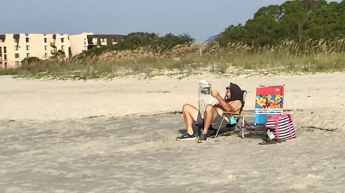 I don’t know this man on the beach near the Island Club on Hilton Head Island, but he was instantly my role model.