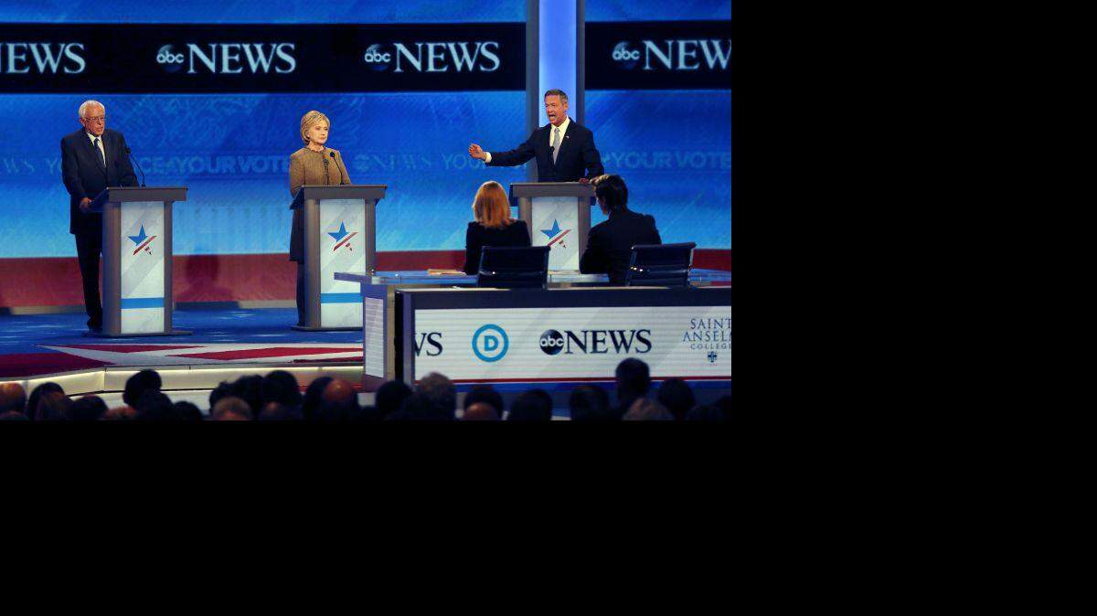 The third Democratic debate candidates on stage.