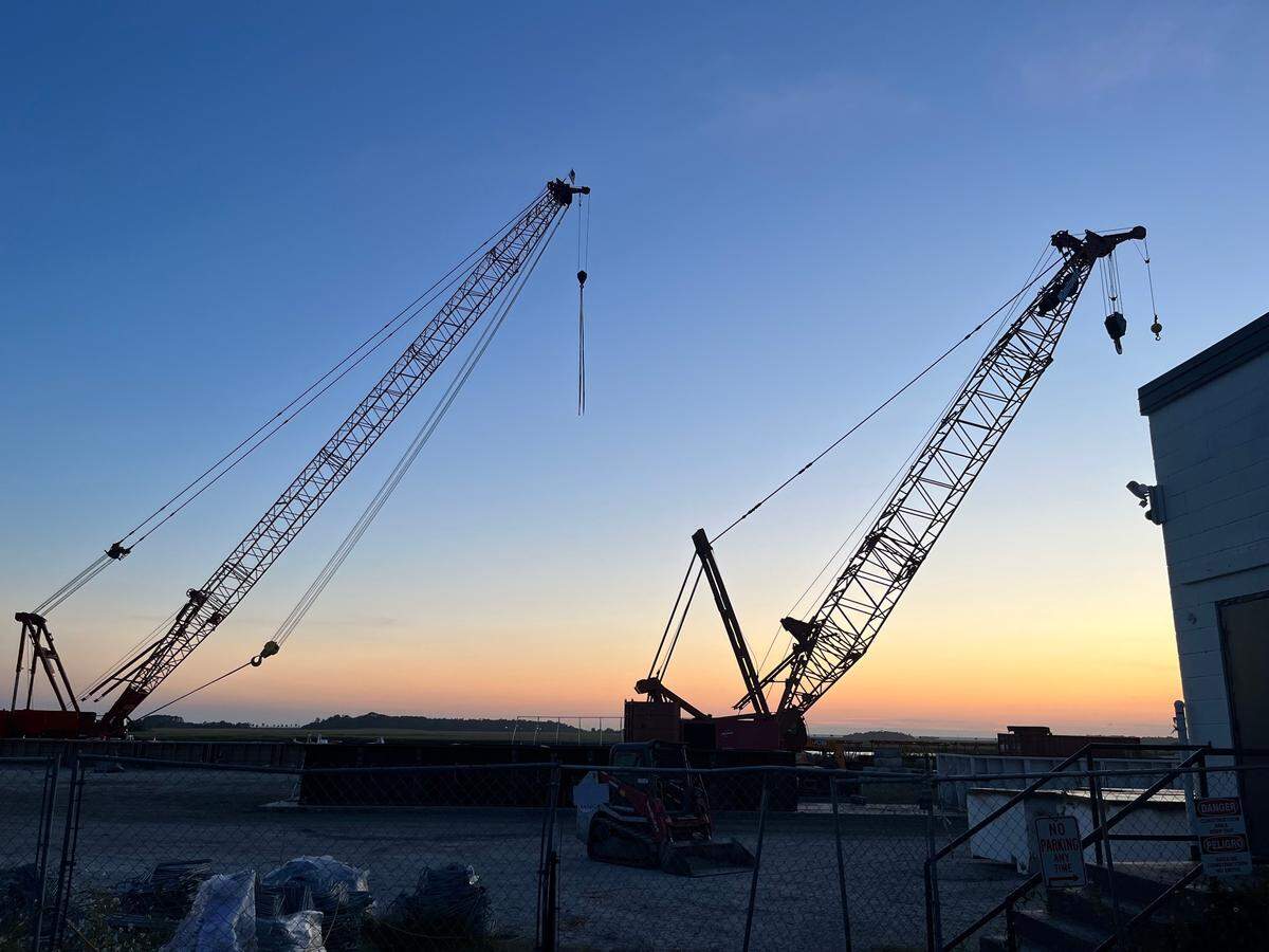 Safe Harbor used large cranes were used to assemble docks at the Port of Port Royal. That work has stopped for now, according to Mayor Kevin Phillips.