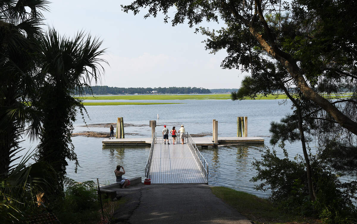 The public dock on the May River at the end of Old Town Bluffton’s Calhoun Street