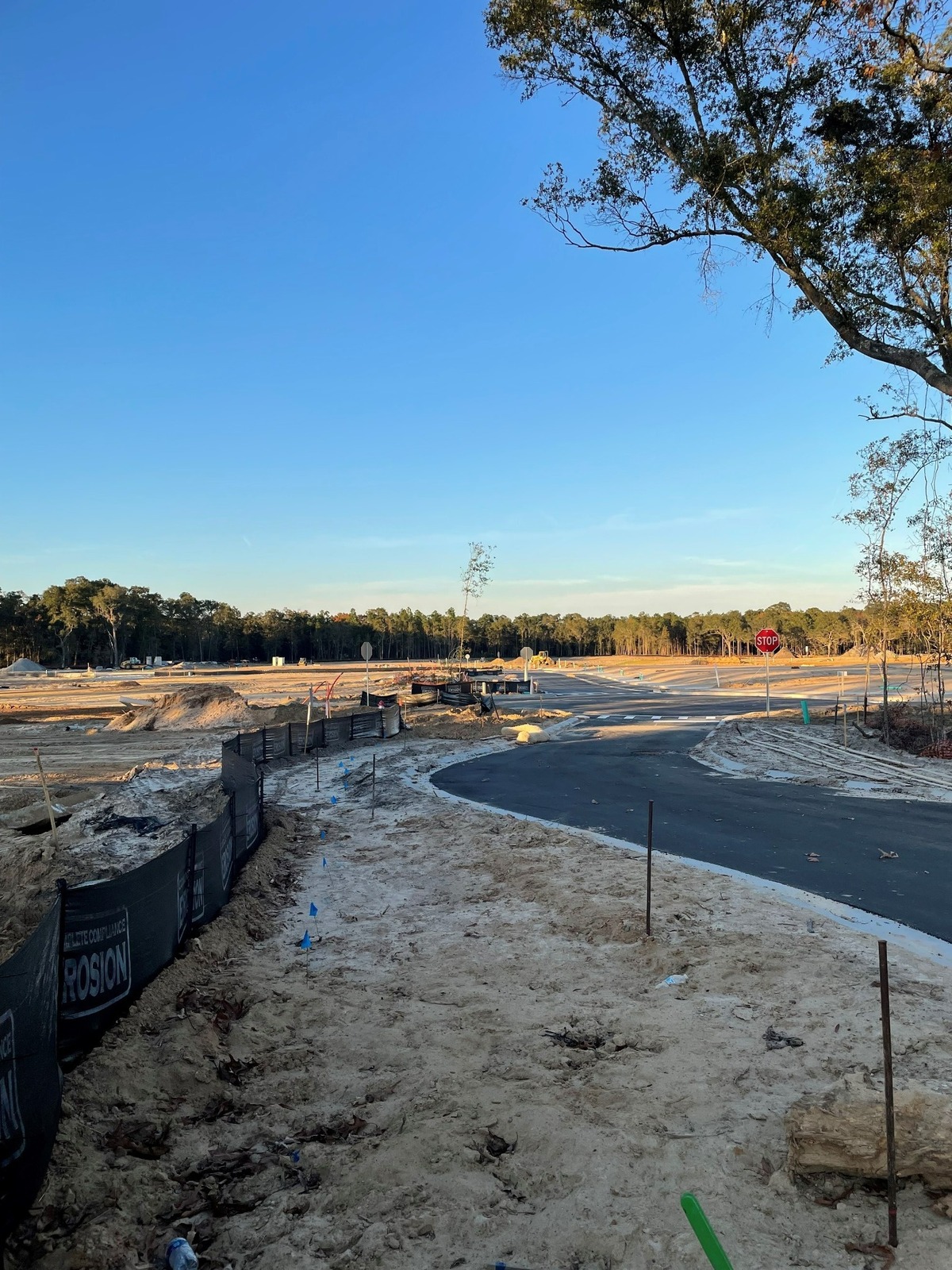 Construction seen from entrance to the Landings