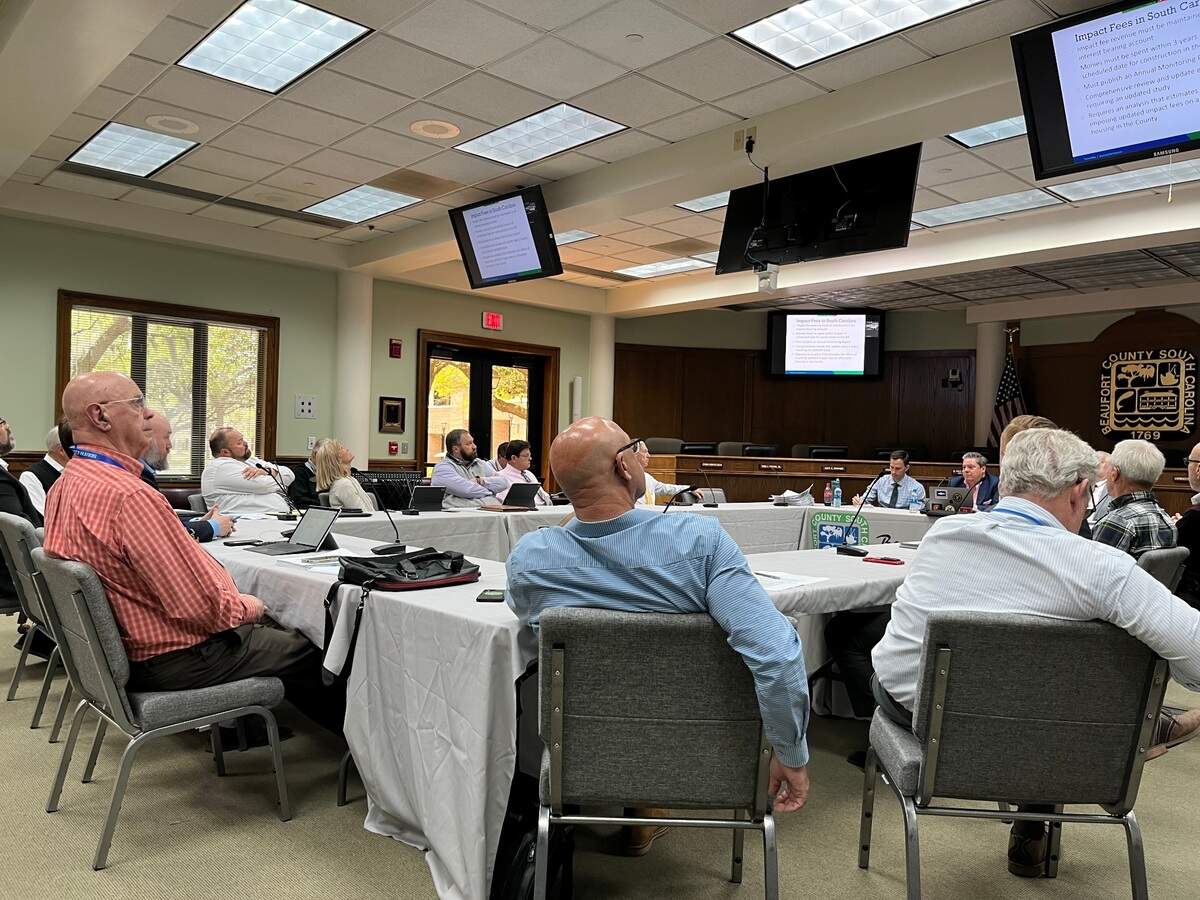 Officials from Port Royal, Beaufort, Bluffton, Hilton Head, Hardeeville and Beaufort County gathered to discuss impact fees in Beaufort Thursday.