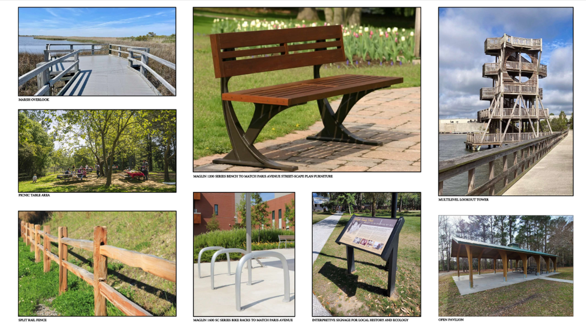 These are examples of some of the features that are being considered for a new park in Port Royal -- except the multi-level lookout tower, which as been eliminated from consideration, Town Manager Van Willis said.